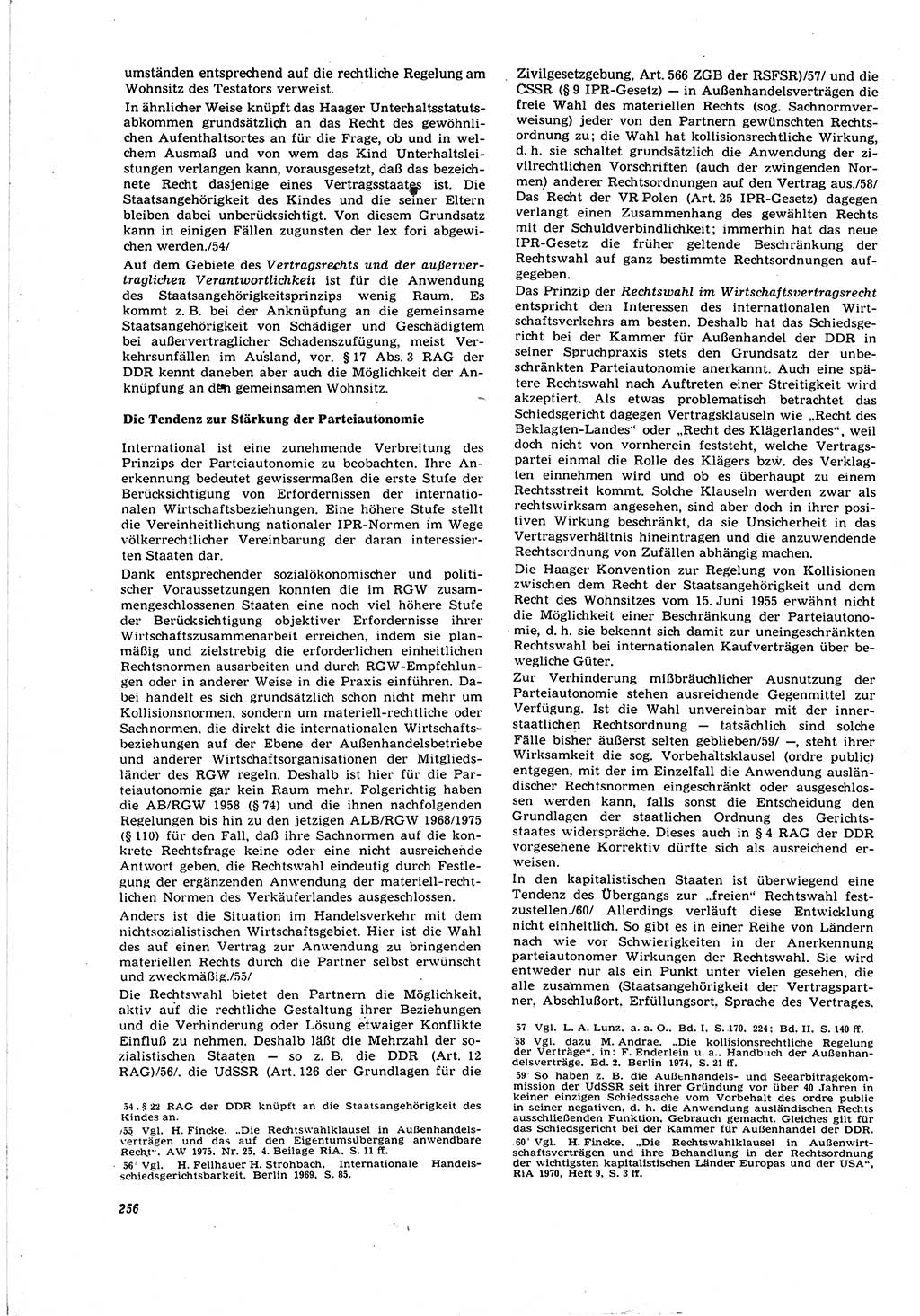 Neue Justiz (NJ), Zeitschrift für Recht und Rechtswissenschaft [Deutsche Demokratische Republik (DDR)], 30. Jahrgang 1976, Seite 256 (NJ DDR 1976, S. 256)