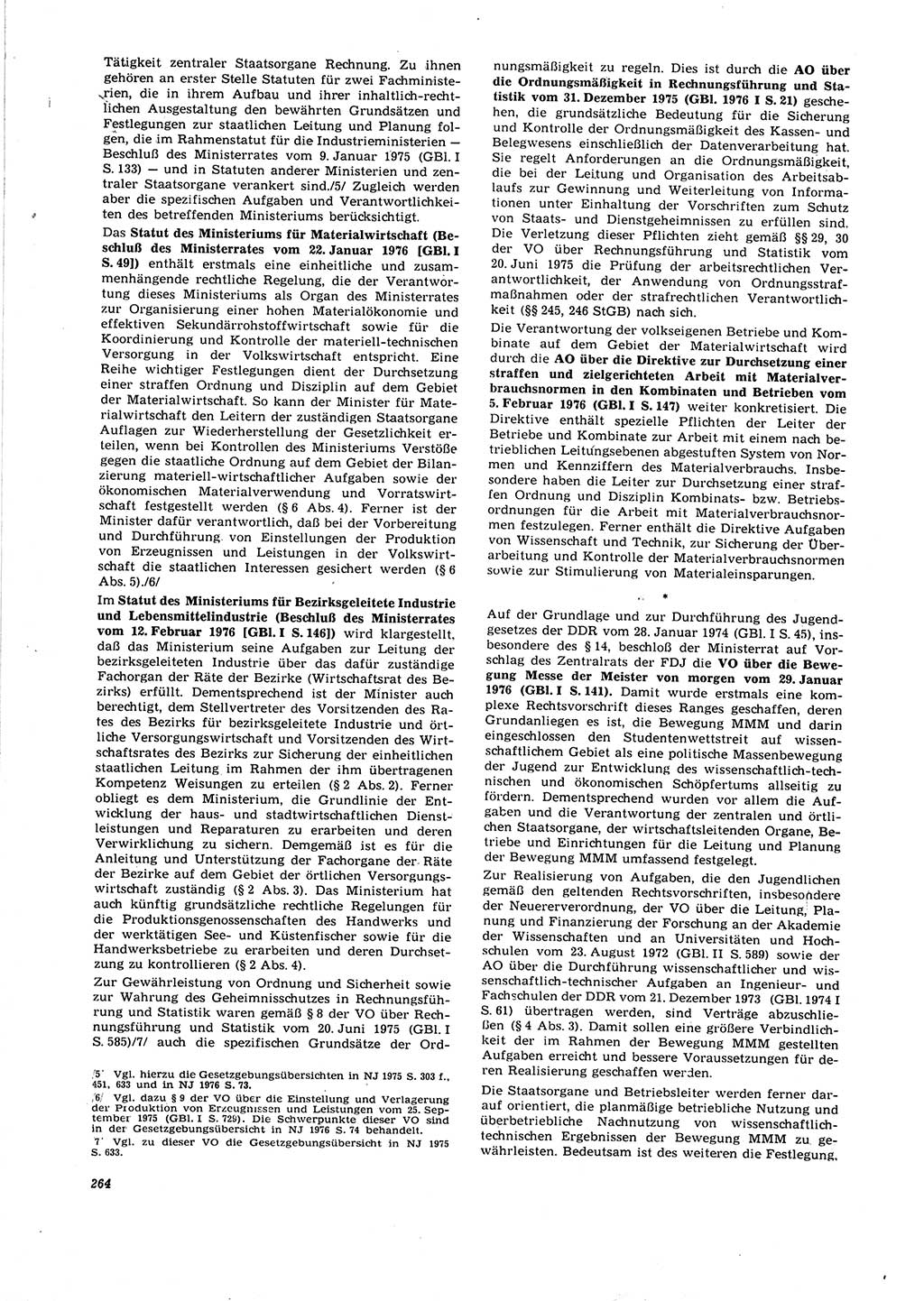 Neue Justiz (NJ), Zeitschrift für Recht und Rechtswissenschaft [Deutsche Demokratische Republik (DDR)], 30. Jahrgang 1976, Seite 264 (NJ DDR 1976, S. 264)