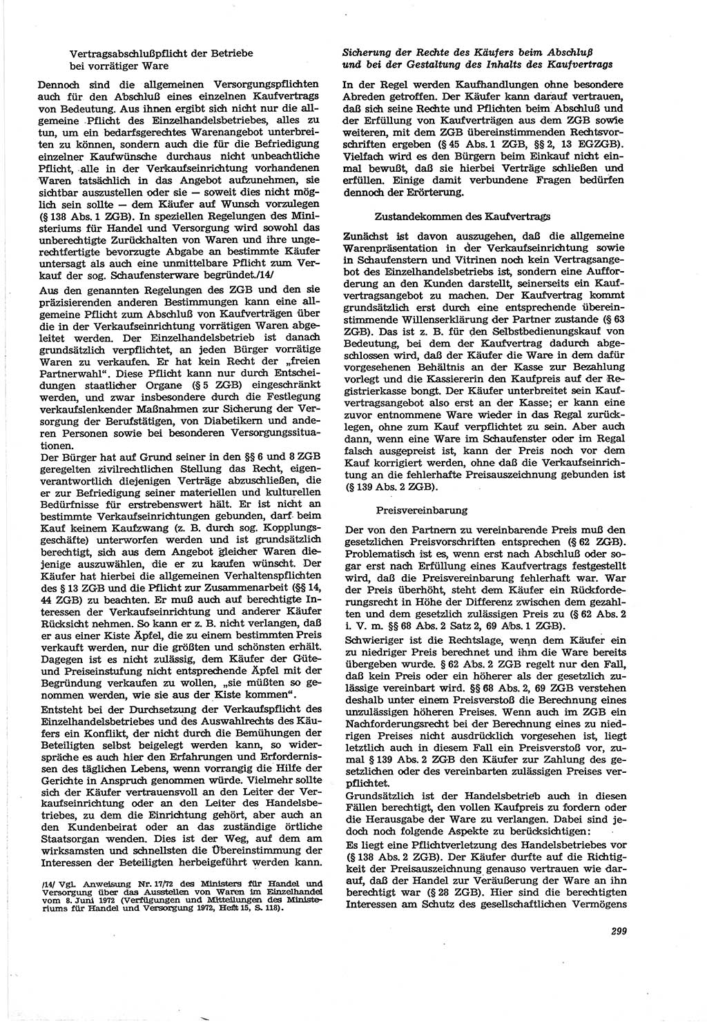 Neue Justiz (NJ), Zeitschrift für Recht und Rechtswissenschaft [Deutsche Demokratische Republik (DDR)], 30. Jahrgang 1976, Seite 299 (NJ DDR 1976, S. 299)