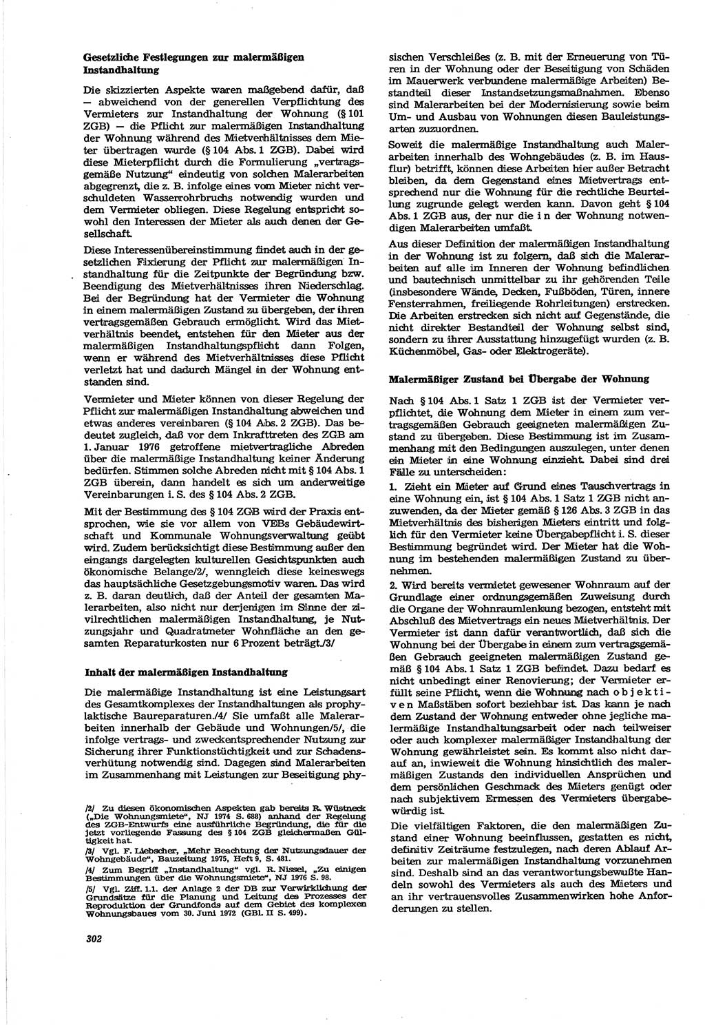 Neue Justiz (NJ), Zeitschrift für Recht und Rechtswissenschaft [Deutsche Demokratische Republik (DDR)], 30. Jahrgang 1976, Seite 302 (NJ DDR 1976, S. 302)