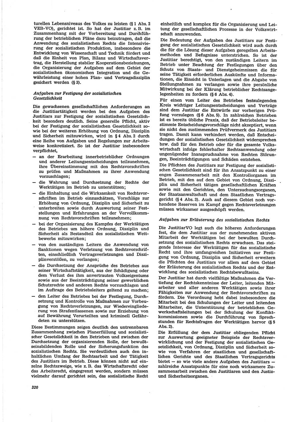 Neue Justiz (NJ), Zeitschrift für Recht und Rechtswissenschaft [Deutsche Demokratische Republik (DDR)], 30. Jahrgang 1976, Seite 320 (NJ DDR 1976, S. 320)