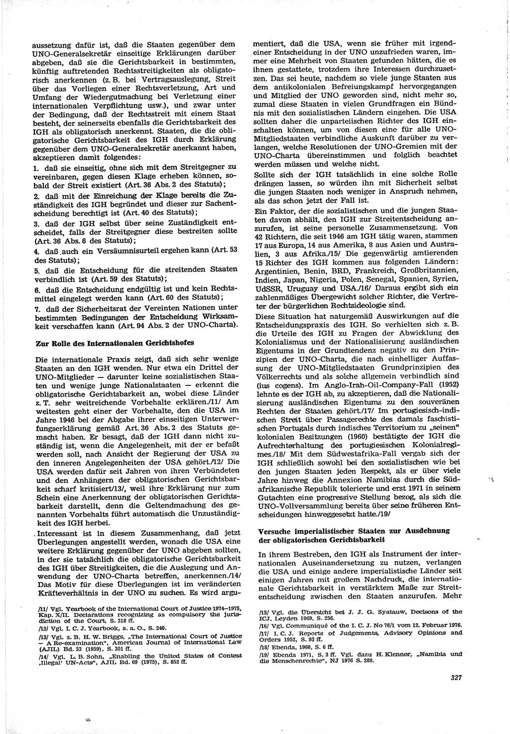 Neue Justiz (NJ), Zeitschrift für Recht und Rechtswissenschaft [Deutsche Demokratische Republik (DDR)], 30. Jahrgang 1976, Seite 327 (NJ DDR 1976, S. 327)