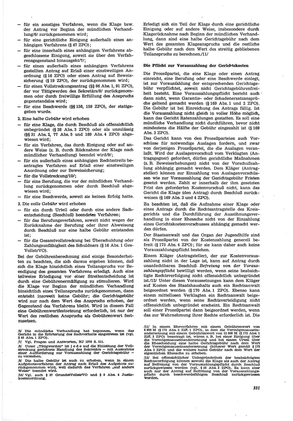 Neue Justiz (NJ), Zeitschrift für Recht und Rechtswissenschaft [Deutsche Demokratische Republik (DDR)], 30. Jahrgang 1976, Seite 331 (NJ DDR 1976, S. 331)