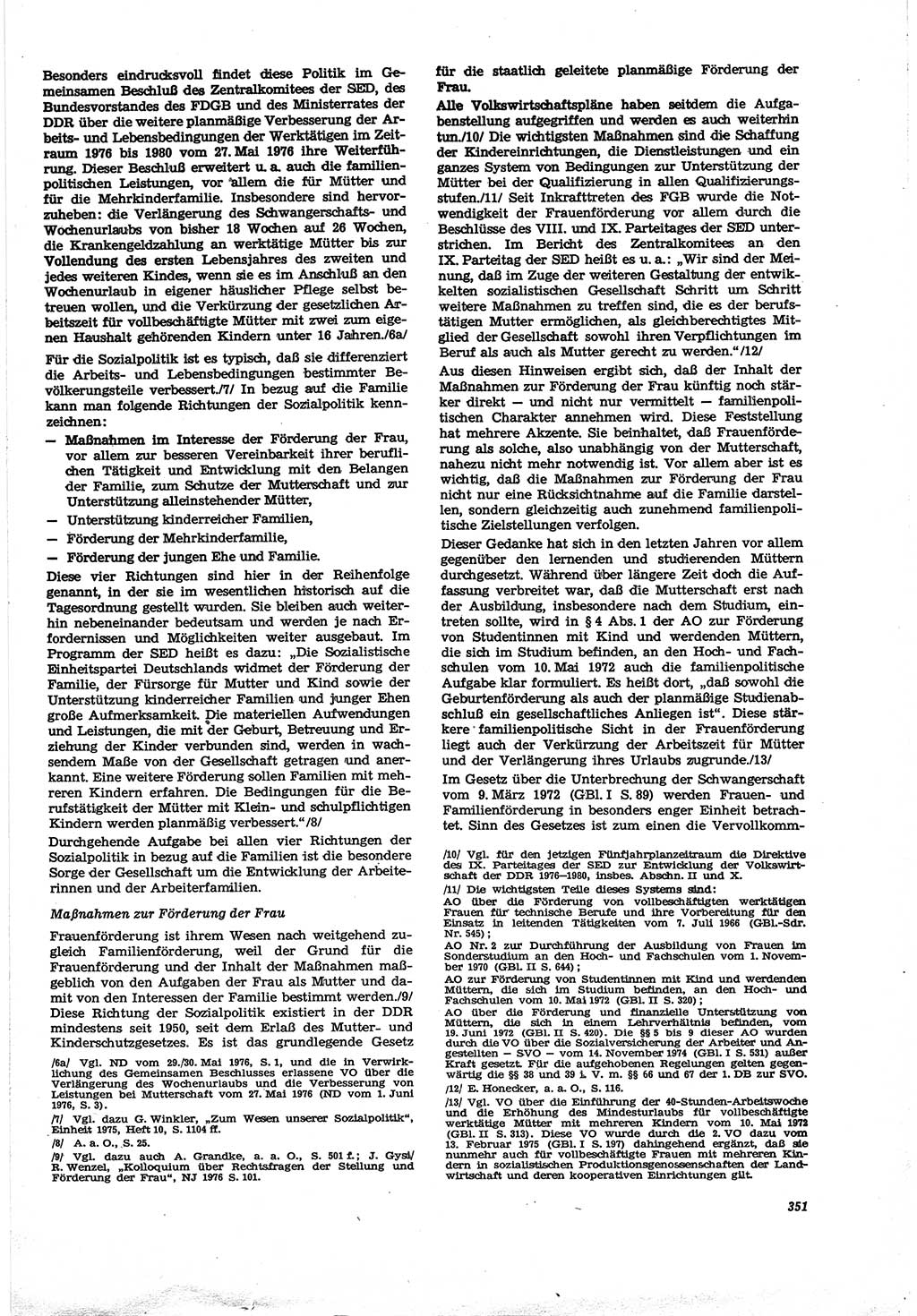 Neue Justiz (NJ), Zeitschrift für Recht und Rechtswissenschaft [Deutsche Demokratische Republik (DDR)], 30. Jahrgang 1976, Seite 351 (NJ DDR 1976, S. 351)