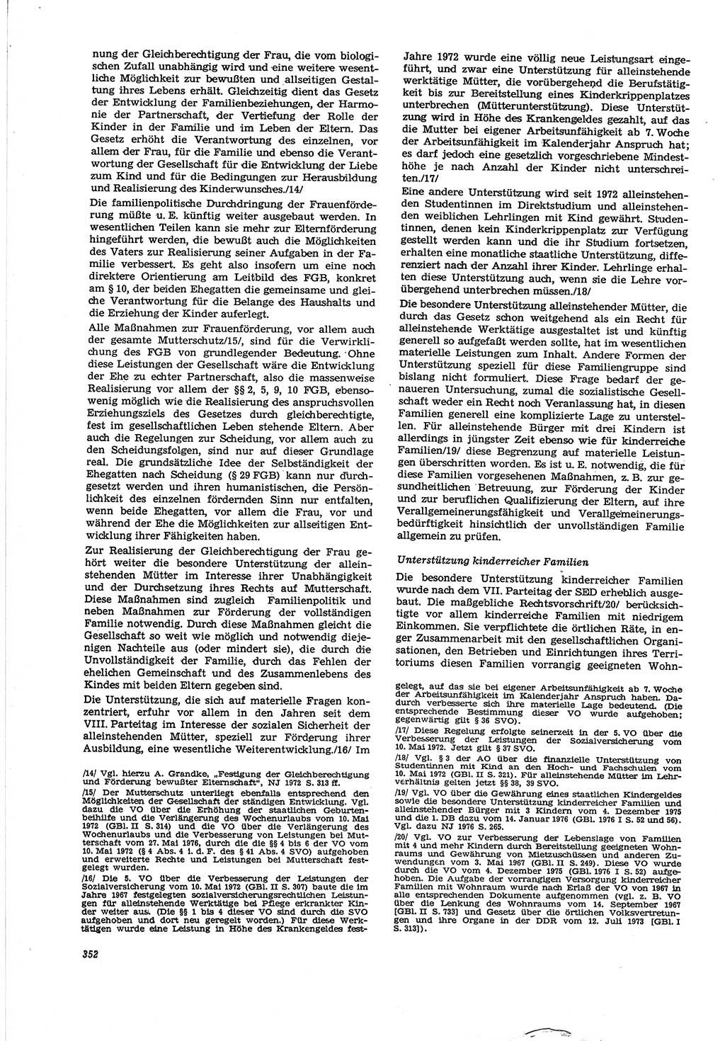 Neue Justiz (NJ), Zeitschrift für Recht und Rechtswissenschaft [Deutsche Demokratische Republik (DDR)], 30. Jahrgang 1976, Seite 352 (NJ DDR 1976, S. 352)