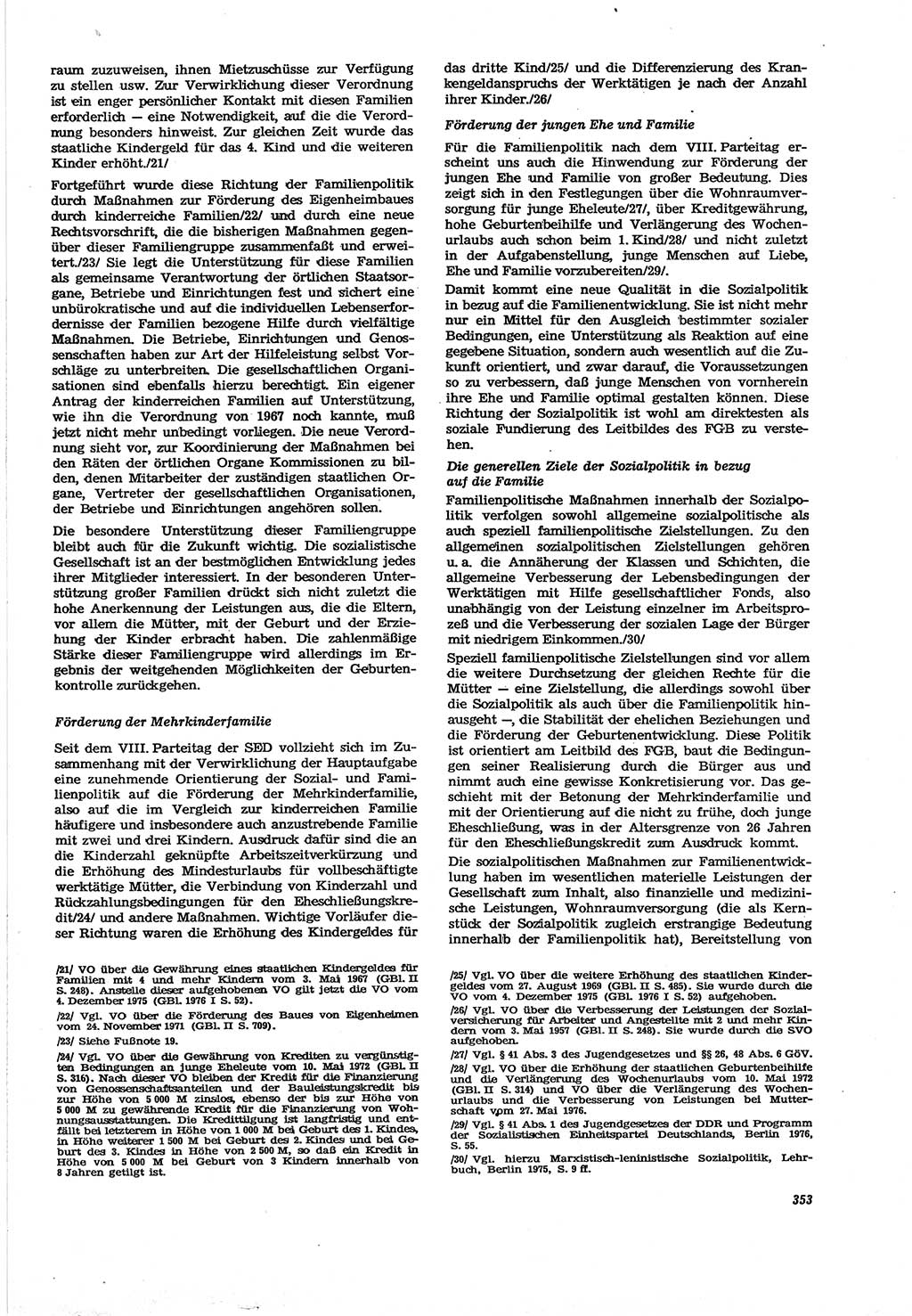 Neue Justiz (NJ), Zeitschrift für Recht und Rechtswissenschaft [Deutsche Demokratische Republik (DDR)], 30. Jahrgang 1976, Seite 353 (NJ DDR 1976, S. 353)