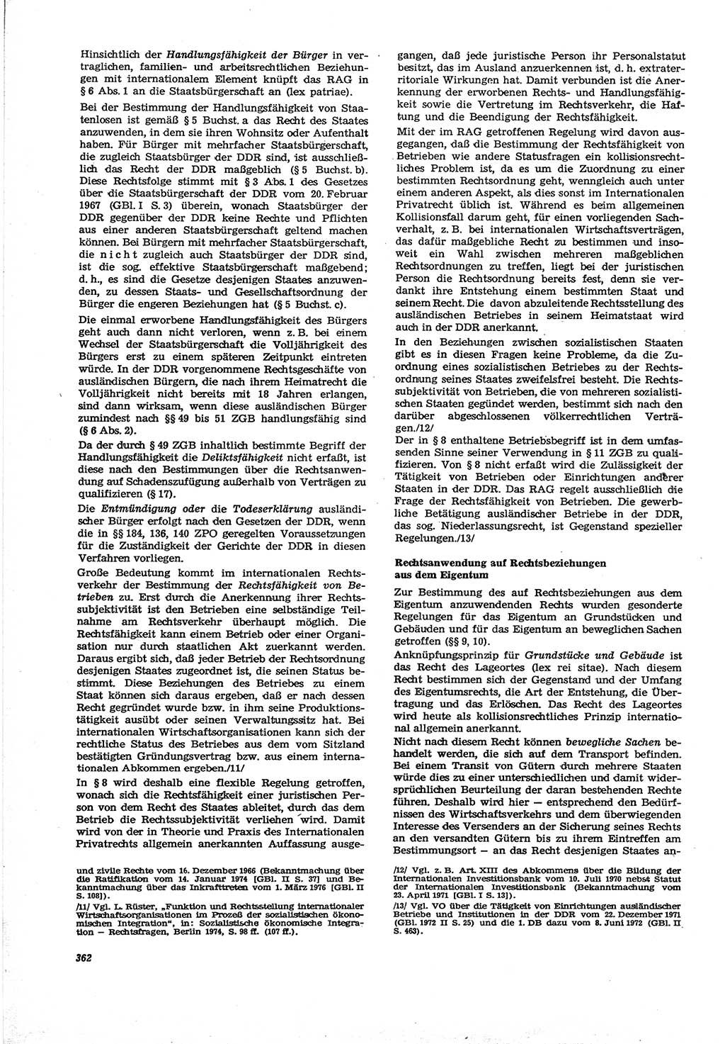 Neue Justiz (NJ), Zeitschrift für Recht und Rechtswissenschaft [Deutsche Demokratische Republik (DDR)], 30. Jahrgang 1976, Seite 362 (NJ DDR 1976, S. 362)