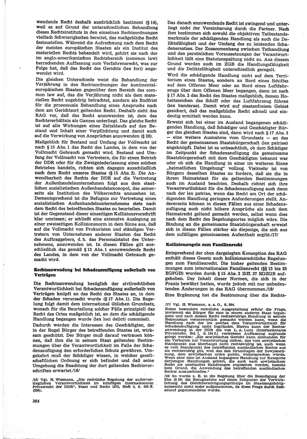 Neue Justiz (NJ), Zeitschrift für Recht und Rechtswissenschaft [Deutsche Demokratische Republik (DDR)], 30. Jahrgang 1976, Seite 364 (NJ DDR 1976, S. 364)