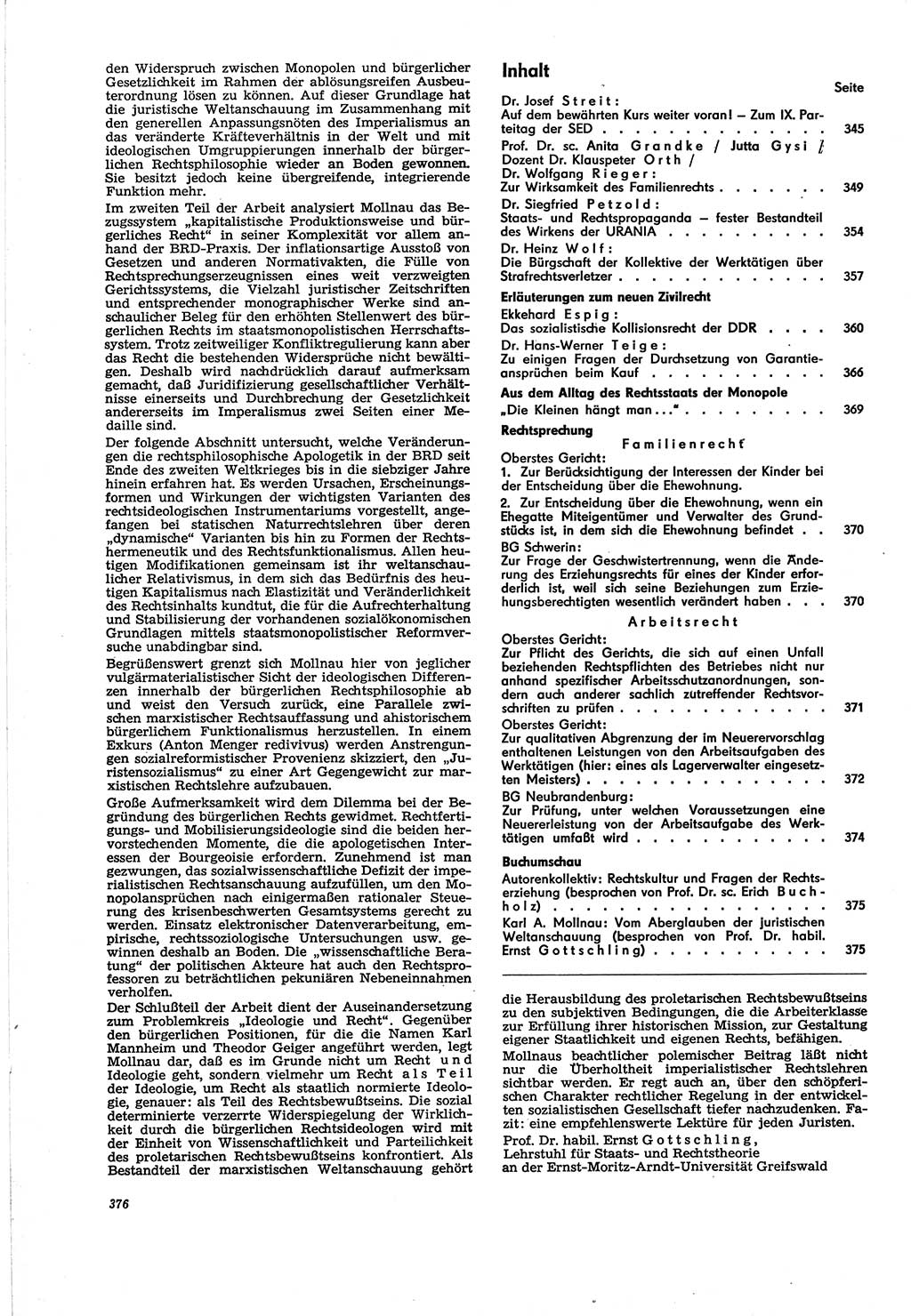 Neue Justiz (NJ), Zeitschrift für Recht und Rechtswissenschaft [Deutsche Demokratische Republik (DDR)], 30. Jahrgang 1976, Seite 376 (NJ DDR 1976, S. 376)