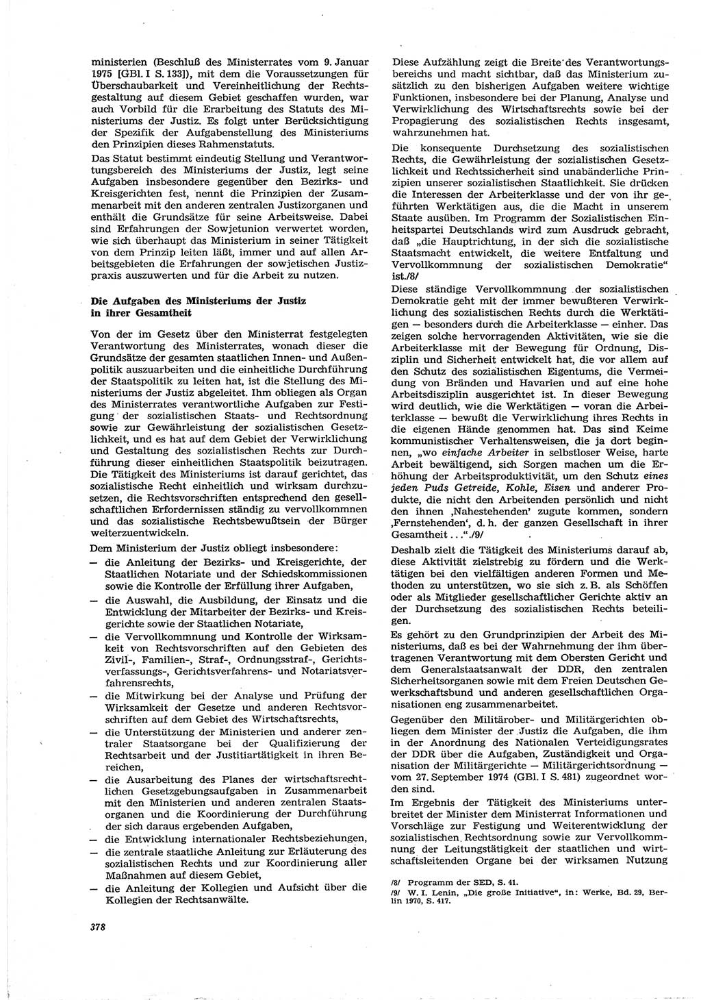 Neue Justiz (NJ), Zeitschrift für Recht und Rechtswissenschaft [Deutsche Demokratische Republik (DDR)], 30. Jahrgang 1976, Seite 378 (NJ DDR 1976, S. 378)