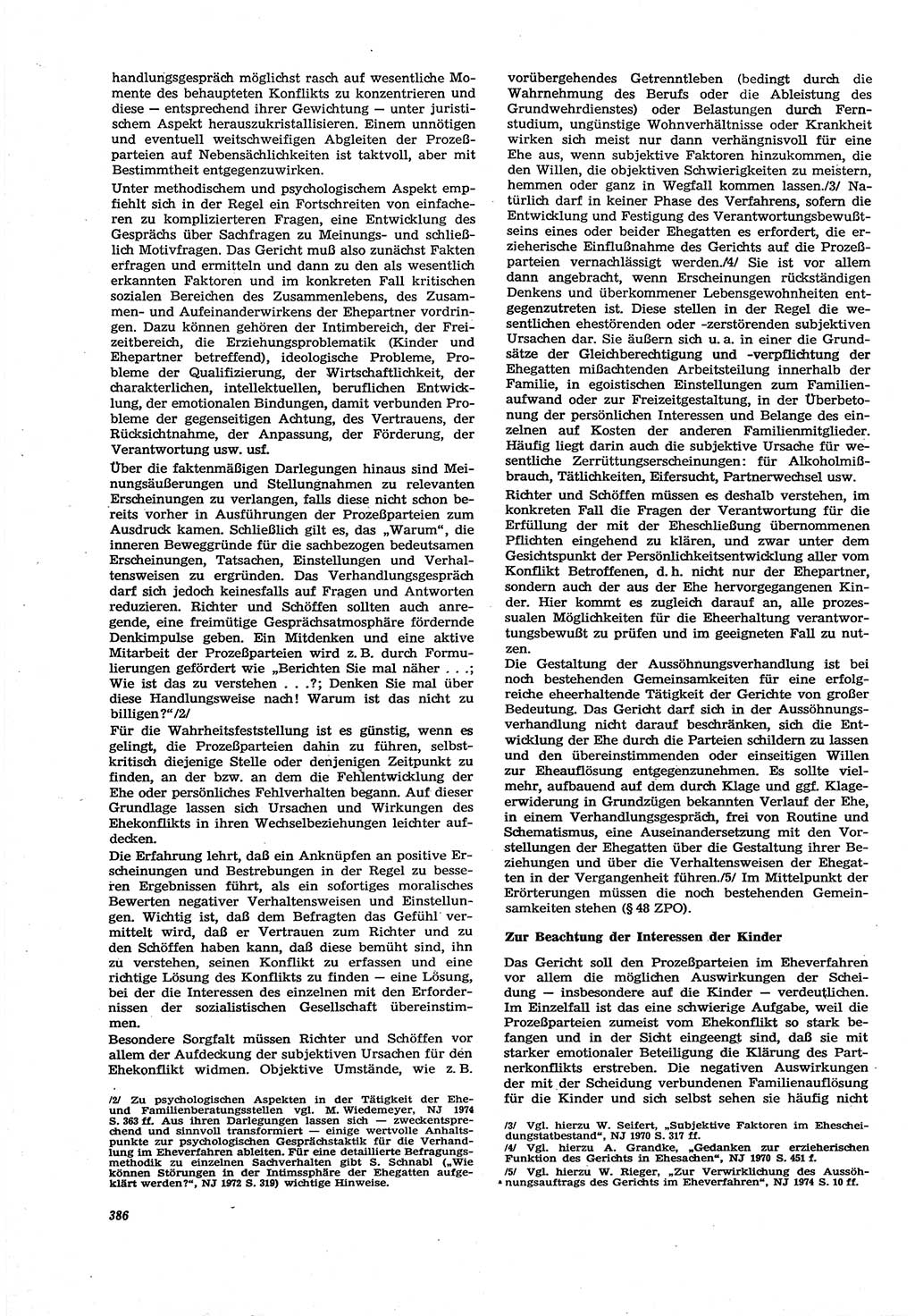 Neue Justiz (NJ), Zeitschrift für Recht und Rechtswissenschaft [Deutsche Demokratische Republik (DDR)], 30. Jahrgang 1976, Seite 386 (NJ DDR 1976, S. 386)
