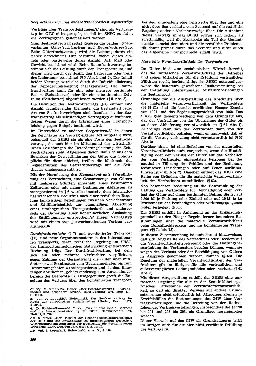 Neue Justiz (NJ), Zeitschrift für Recht und Rechtswissenschaft [Deutsche Demokratische Republik (DDR)], 30. Jahrgang 1976, Seite 390 (NJ DDR 1976, S. 390)
