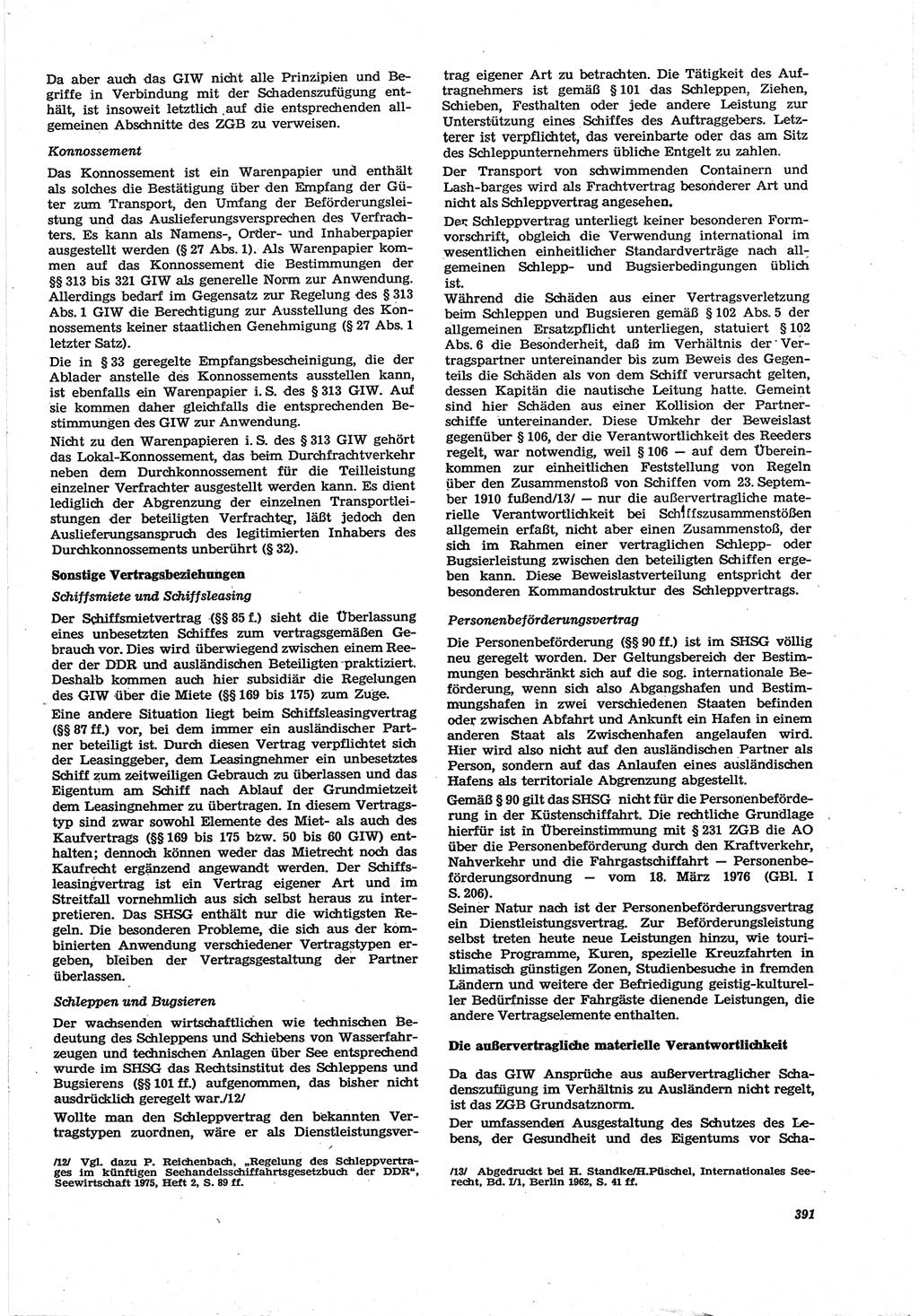 Neue Justiz (NJ), Zeitschrift für Recht und Rechtswissenschaft [Deutsche Demokratische Republik (DDR)], 30. Jahrgang 1976, Seite 391 (NJ DDR 1976, S. 391)