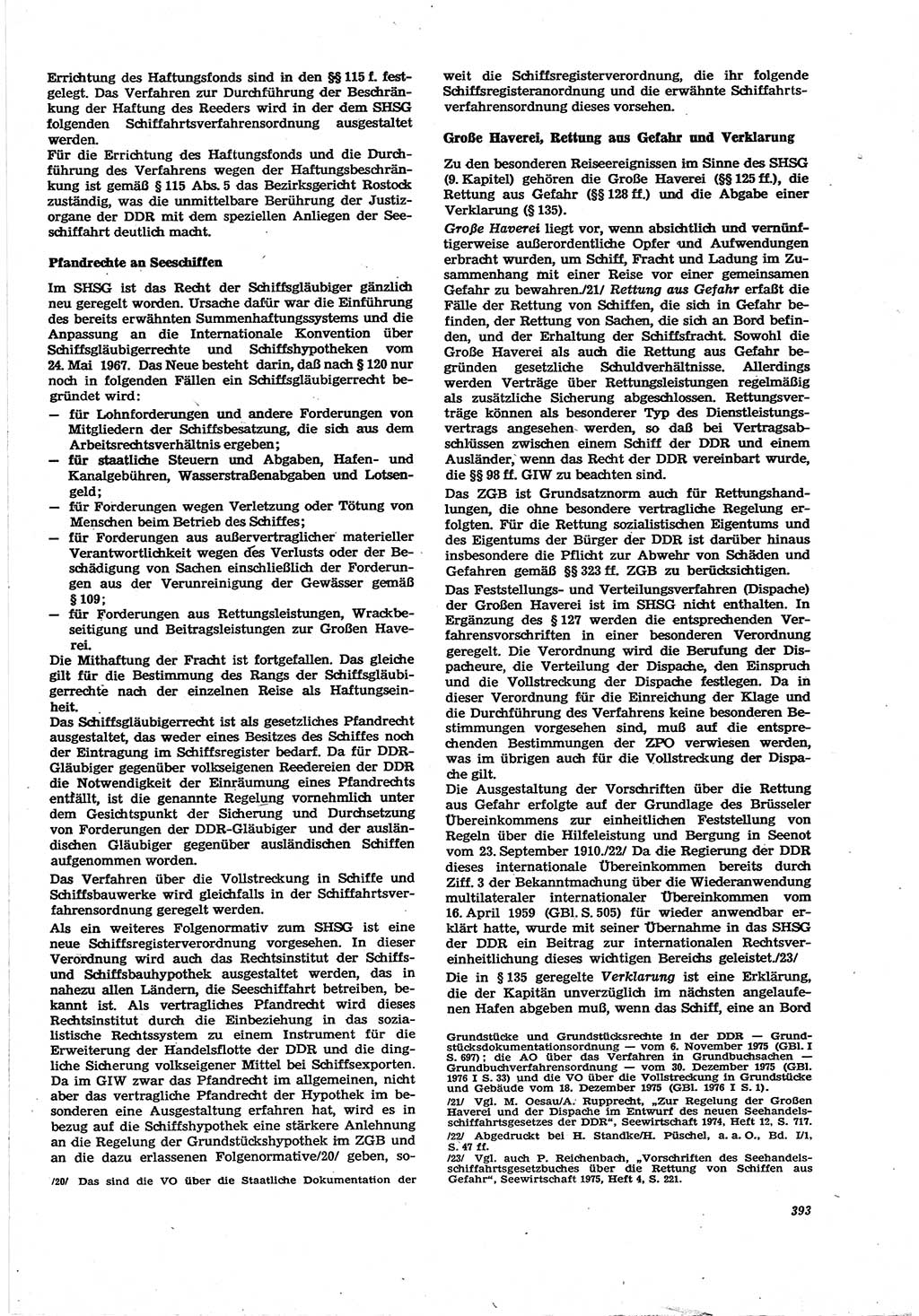 Neue Justiz (NJ), Zeitschrift für Recht und Rechtswissenschaft [Deutsche Demokratische Republik (DDR)], 30. Jahrgang 1976, Seite 393 (NJ DDR 1976, S. 393)