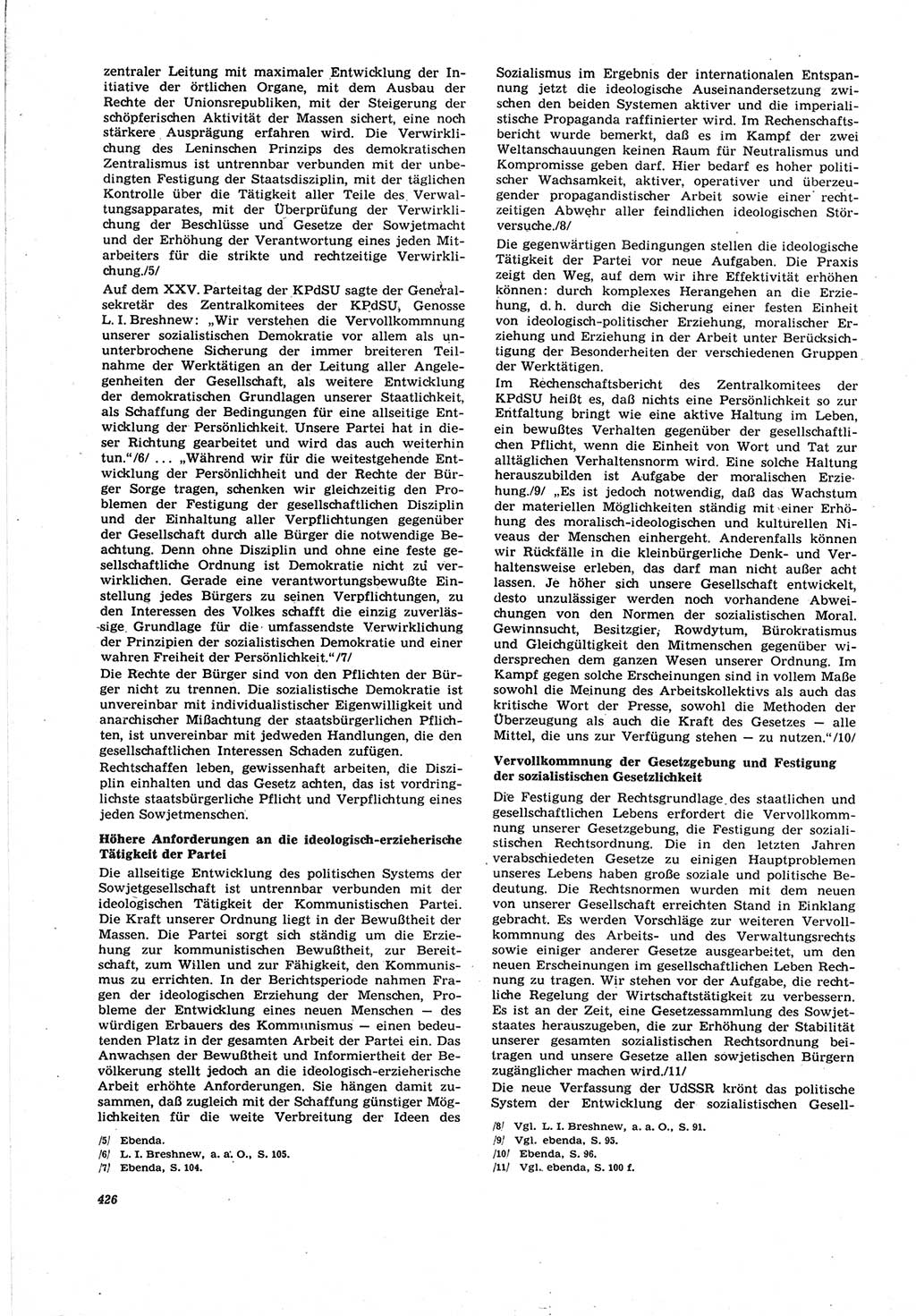 Neue Justiz (NJ), Zeitschrift für Recht und Rechtswissenschaft [Deutsche Demokratische Republik (DDR)], 30. Jahrgang 1976, Seite 426 (NJ DDR 1976, S. 426)