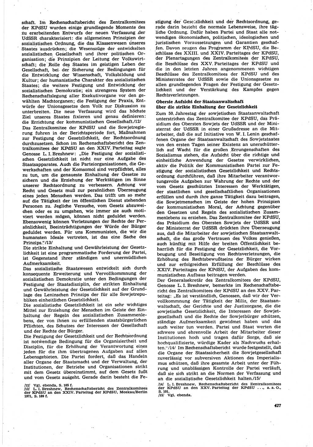 Neue Justiz (NJ), Zeitschrift für Recht und Rechtswissenschaft [Deutsche Demokratische Republik (DDR)], 30. Jahrgang 1976, Seite 427 (NJ DDR 1976, S. 427)