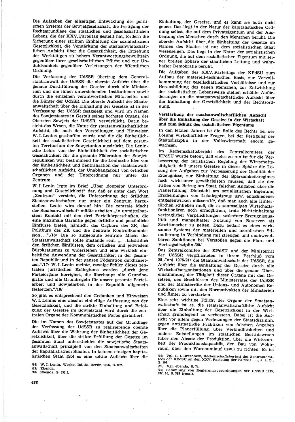 Neue Justiz (NJ), Zeitschrift für Recht und Rechtswissenschaft [Deutsche Demokratische Republik (DDR)], 30. Jahrgang 1976, Seite 428 (NJ DDR 1976, S. 428)