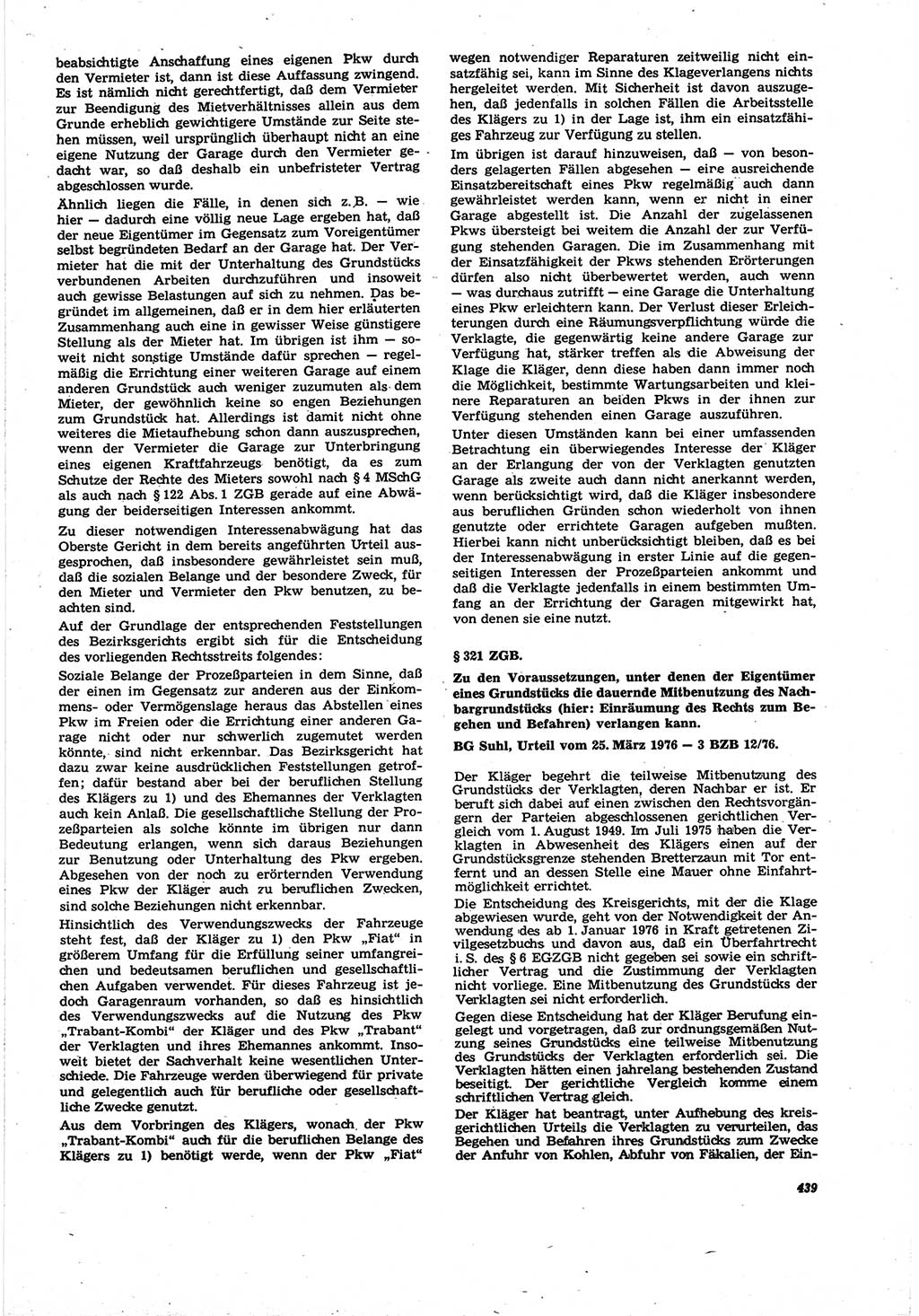 Neue Justiz (NJ), Zeitschrift für Recht und Rechtswissenschaft [Deutsche Demokratische Republik (DDR)], 30. Jahrgang 1976, Seite 439 (NJ DDR 1976, S. 439)
