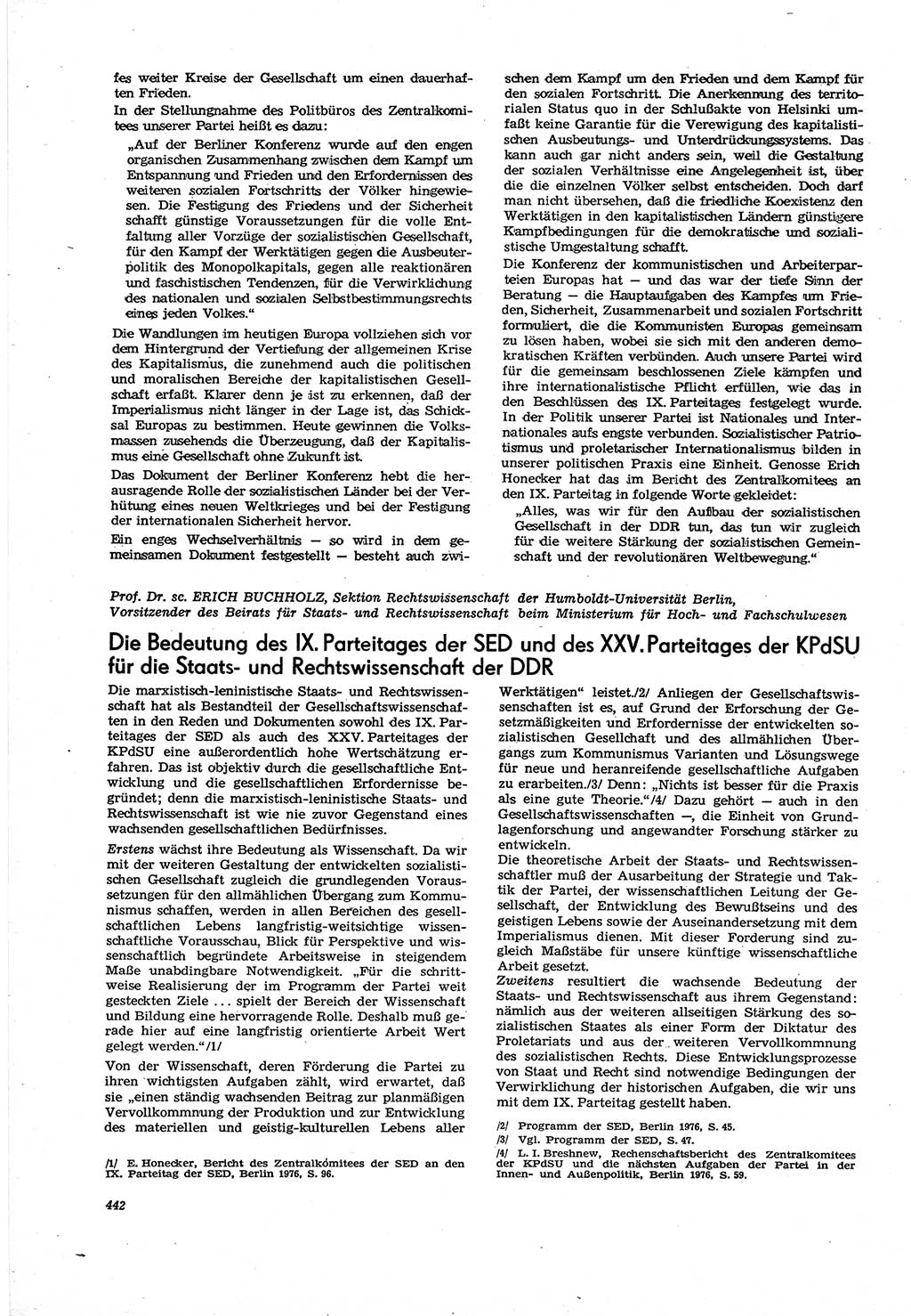 Neue Justiz (NJ), Zeitschrift für Recht und Rechtswissenschaft [Deutsche Demokratische Republik (DDR)], 30. Jahrgang 1976, Seite 442 (NJ DDR 1976, S. 442)