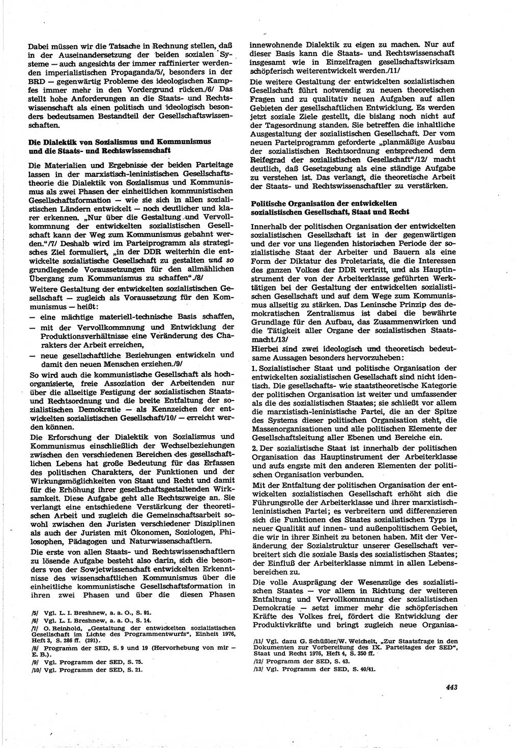 Neue Justiz (NJ), Zeitschrift für Recht und Rechtswissenschaft [Deutsche Demokratische Republik (DDR)], 30. Jahrgang 1976, Seite 443 (NJ DDR 1976, S. 443)