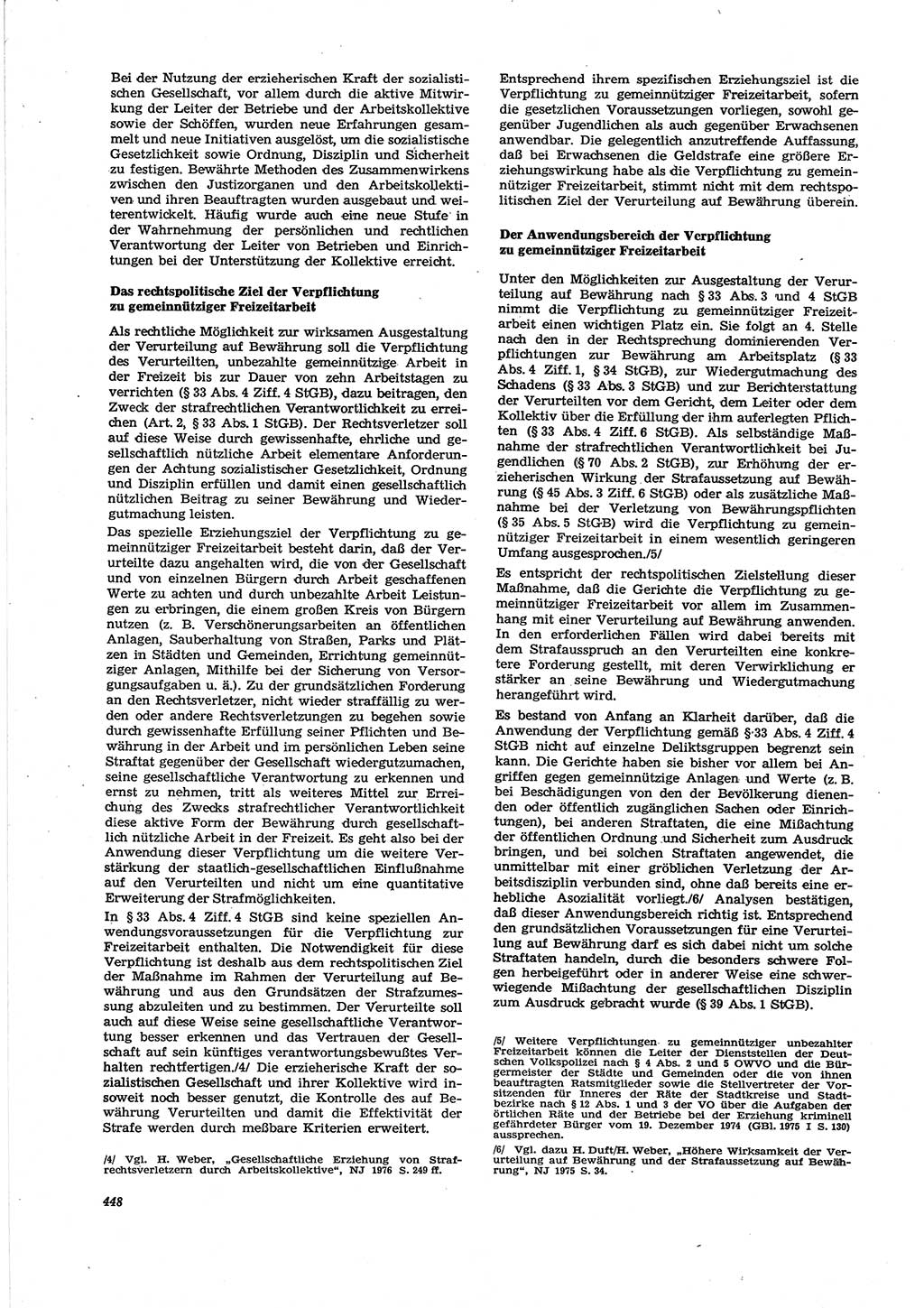 Neue Justiz (NJ), Zeitschrift für Recht und Rechtswissenschaft [Deutsche Demokratische Republik (DDR)], 30. Jahrgang 1976, Seite 448 (NJ DDR 1976, S. 448)