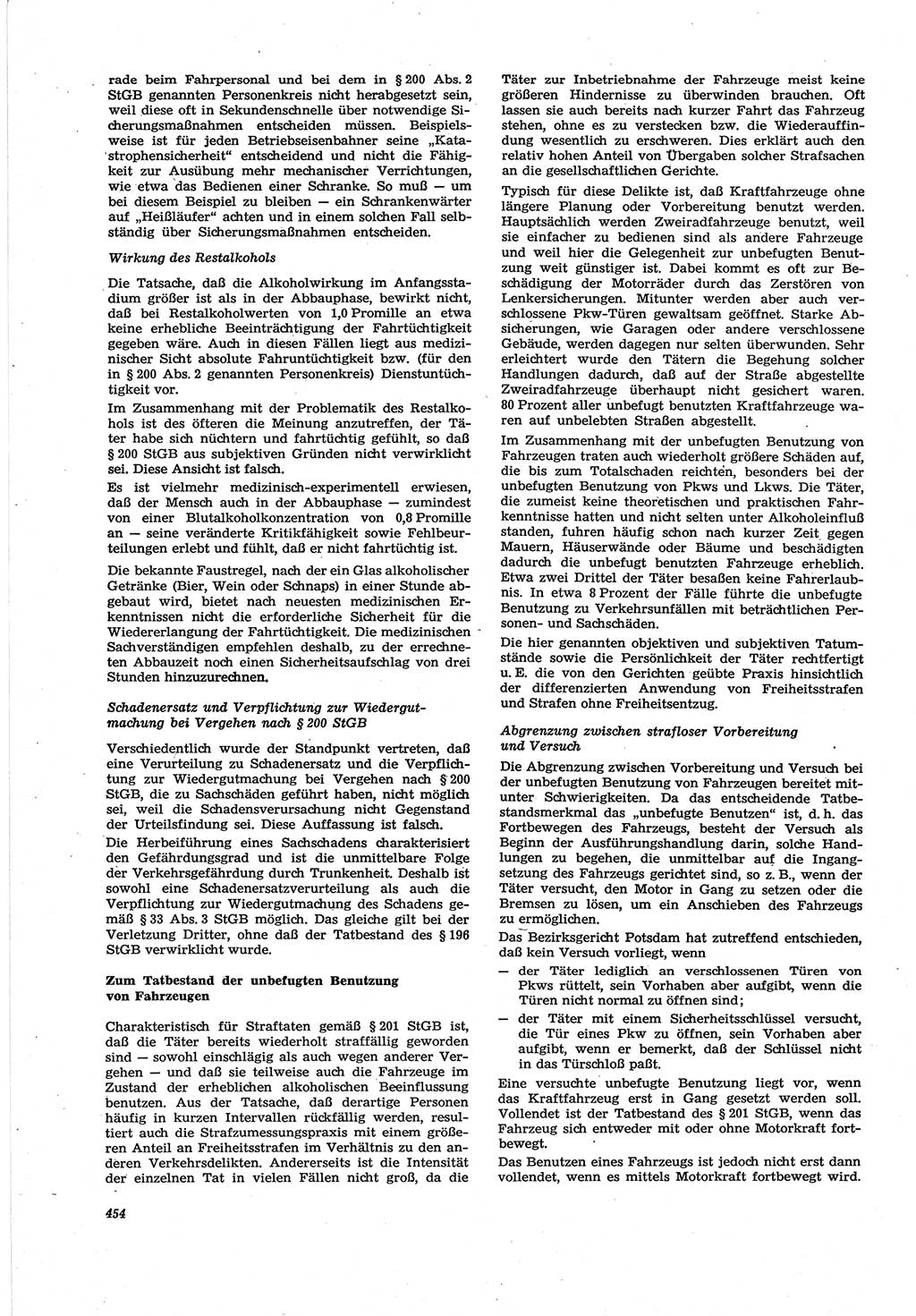 Neue Justiz (NJ), Zeitschrift für Recht und Rechtswissenschaft [Deutsche Demokratische Republik (DDR)], 30. Jahrgang 1976, Seite 454 (NJ DDR 1976, S. 454)