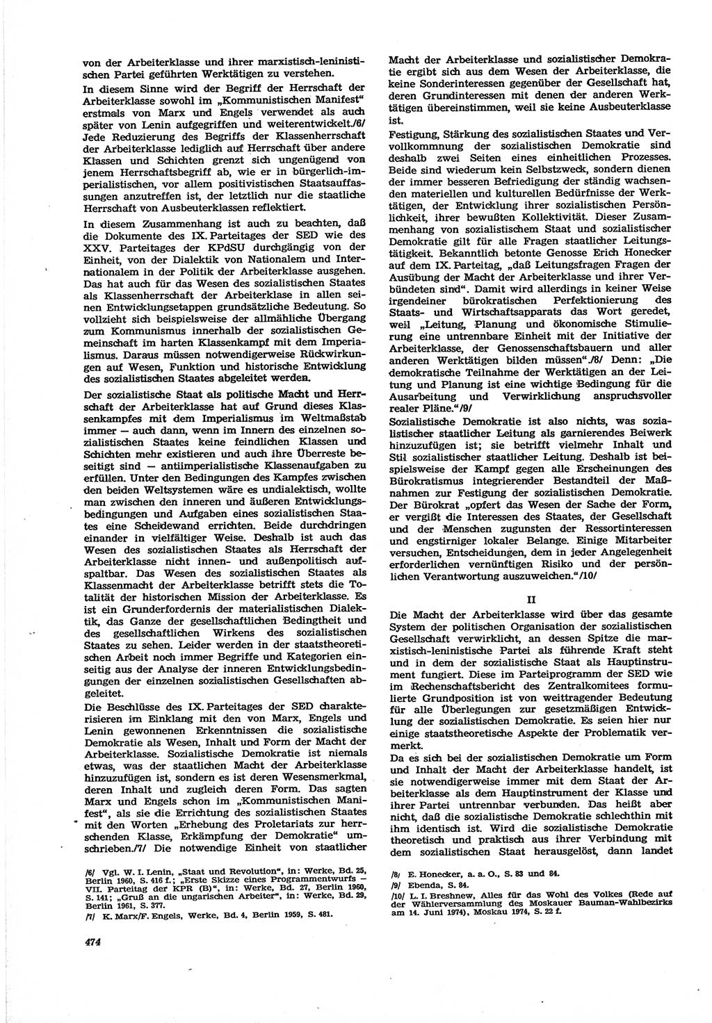 Neue Justiz (NJ), Zeitschrift für Recht und Rechtswissenschaft [Deutsche Demokratische Republik (DDR)], 30. Jahrgang 1976, Seite 474 (NJ DDR 1976, S. 474)