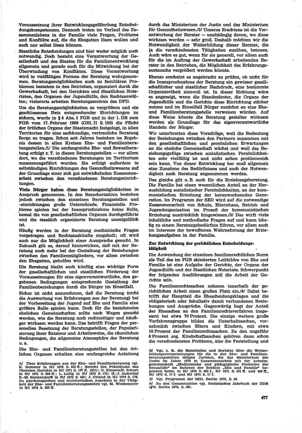 Neue Justiz (NJ), Zeitschrift für Recht und Rechtswissenschaft [Deutsche Demokratische Republik (DDR)], 30. Jahrgang 1976, Seite 477 (NJ DDR 1976, S. 477)
