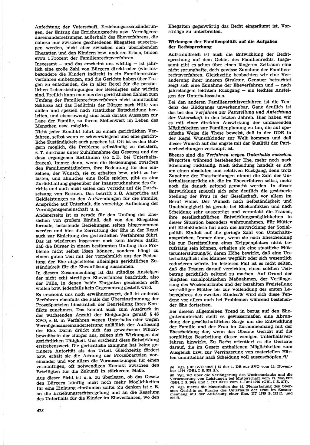 Neue Justiz (NJ), Zeitschrift für Recht und Rechtswissenschaft [Deutsche Demokratische Republik (DDR)], 30. Jahrgang 1976, Seite 478 (NJ DDR 1976, S. 478)