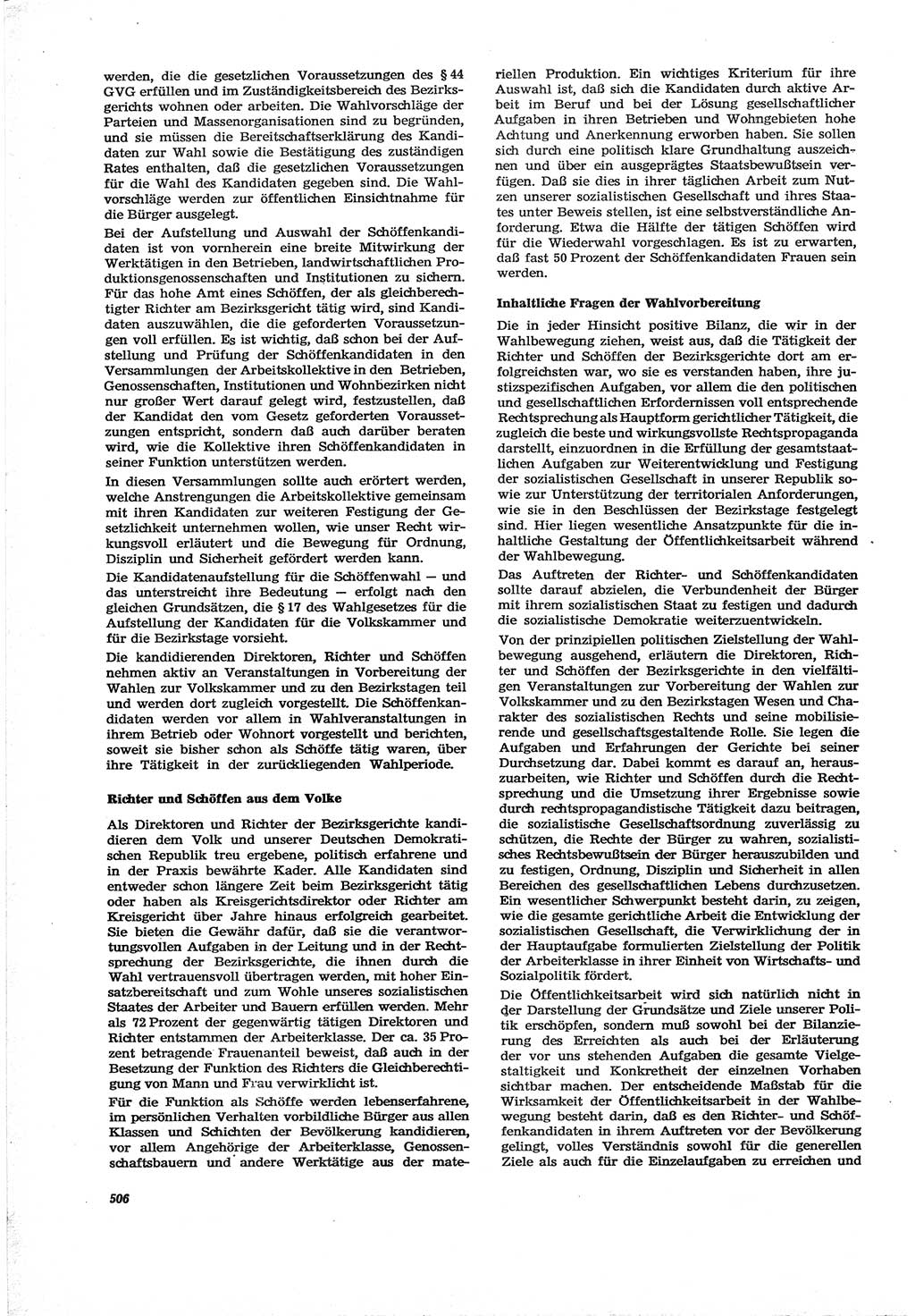 Neue Justiz (NJ), Zeitschrift für Recht und Rechtswissenschaft [Deutsche Demokratische Republik (DDR)], 30. Jahrgang 1976, Seite 506 (NJ DDR 1976, S. 506)