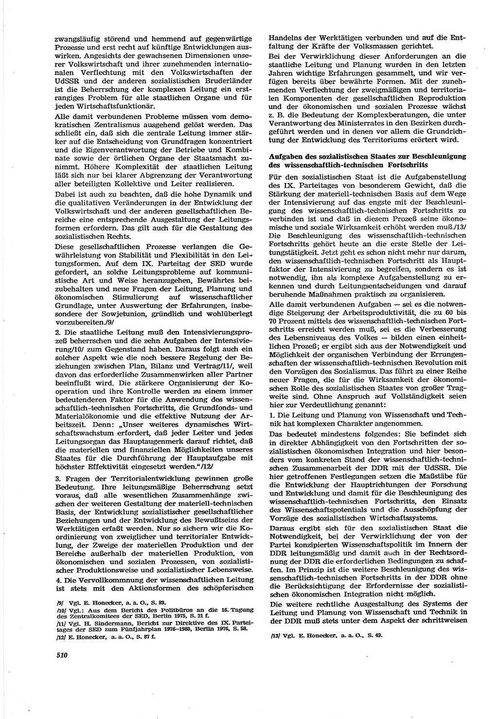 Neue Justiz (NJ), Zeitschrift für Recht und Rechtswissenschaft [Deutsche Demokratische Republik (DDR)], 30. Jahrgang 1976, Seite 510 (NJ DDR 1976, S. 510)