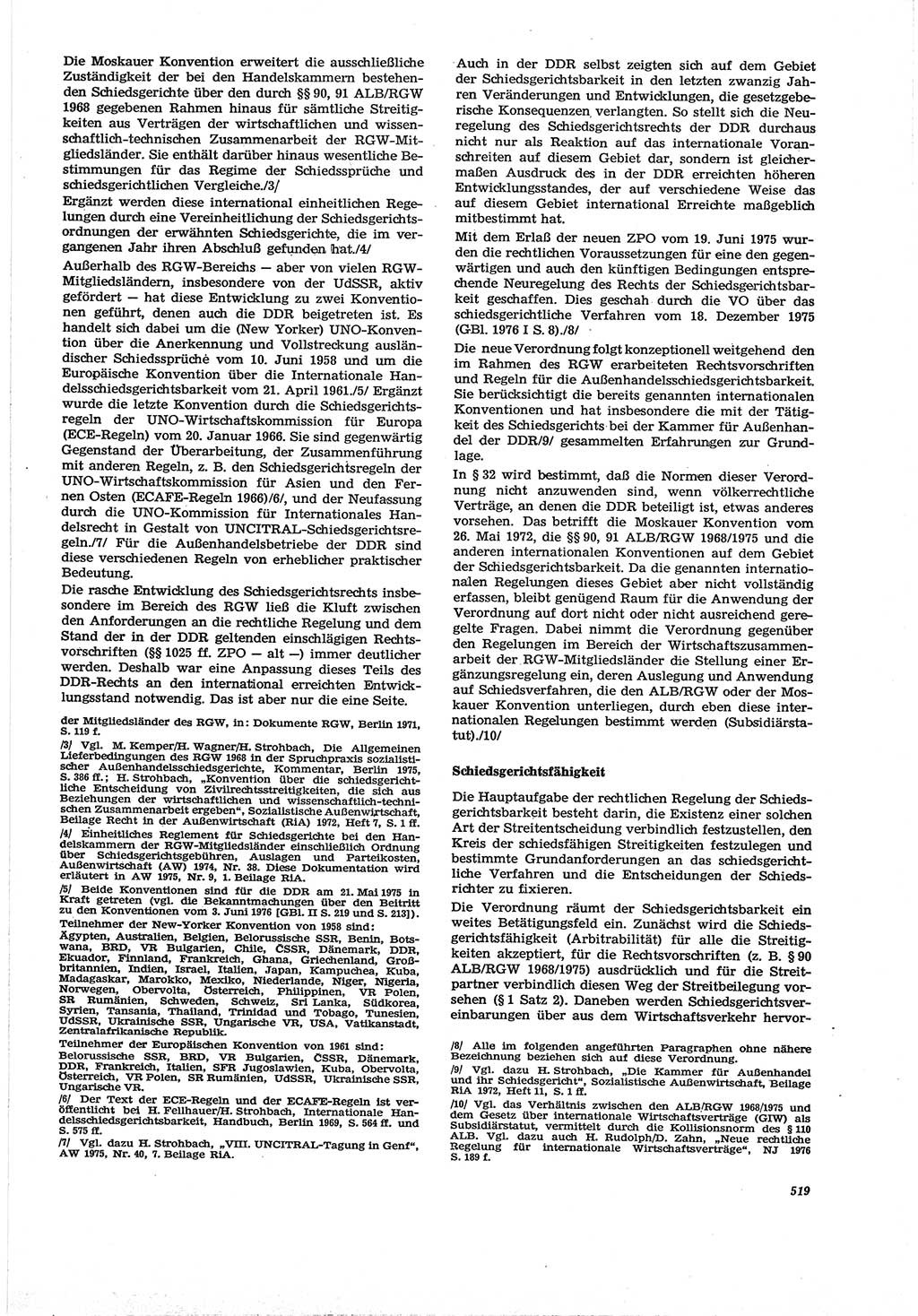 Neue Justiz (NJ), Zeitschrift für Recht und Rechtswissenschaft [Deutsche Demokratische Republik (DDR)], 30. Jahrgang 1976, Seite 519 (NJ DDR 1976, S. 519)