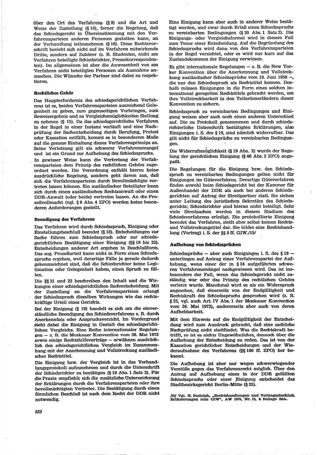 Neue Justiz (NJ), Zeitschrift für Recht und Rechtswissenschaft [Deutsche Demokratische Republik (DDR)], 30. Jahrgang 1976, Seite 522 (NJ DDR 1976, S. 522)