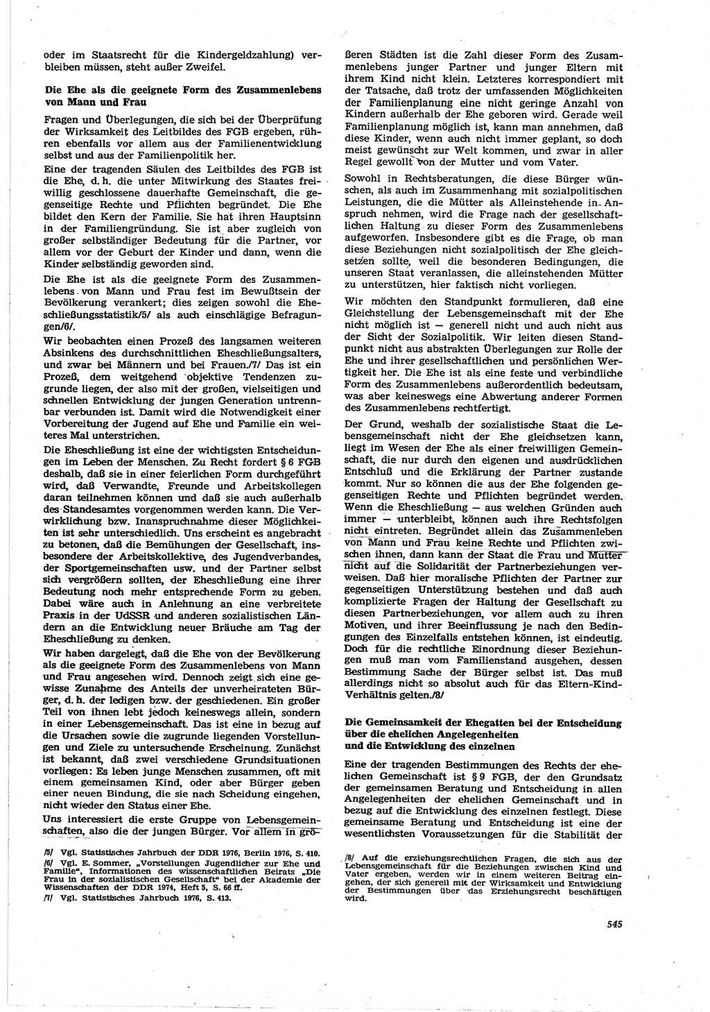 Neue Justiz (NJ), Zeitschrift für Recht und Rechtswissenschaft [Deutsche Demokratische Republik (DDR)], 30. Jahrgang 1976, Seite 545 (NJ DDR 1976, S. 545)