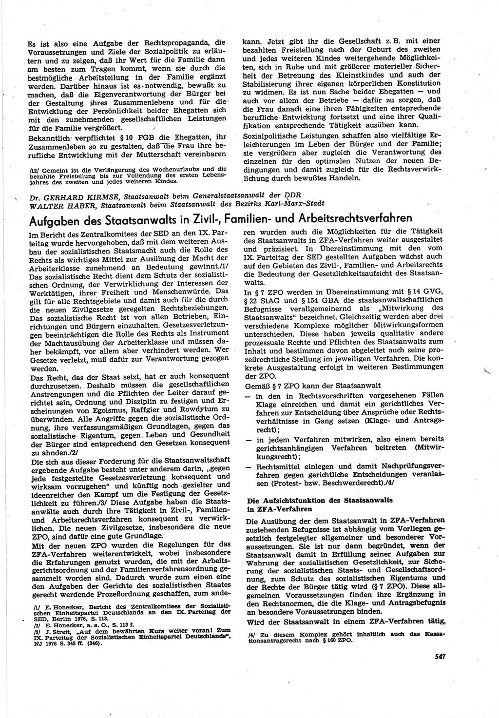 Neue Justiz (NJ), Zeitschrift für Recht und Rechtswissenschaft [Deutsche Demokratische Republik (DDR)], 30. Jahrgang 1976, Seite 547 (NJ DDR 1976, S. 547)