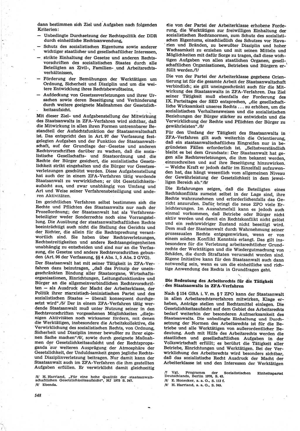 Neue Justiz (NJ), Zeitschrift für Recht und Rechtswissenschaft [Deutsche Demokratische Republik (DDR)], 30. Jahrgang 1976, Seite 548 (NJ DDR 1976, S. 548)