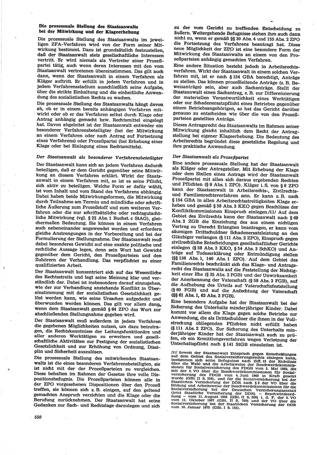 Neue Justiz (NJ), Zeitschrift für Recht und Rechtswissenschaft [Deutsche Demokratische Republik (DDR)], 30. Jahrgang 1976, Seite 550 (NJ DDR 1976, S. 550)