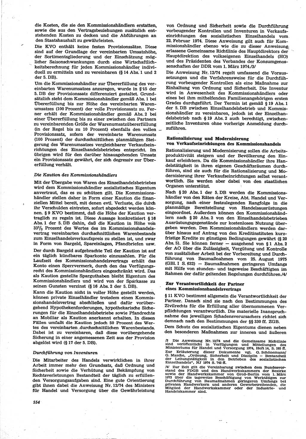 Neue Justiz (NJ), Zeitschrift für Recht und Rechtswissenschaft [Deutsche Demokratische Republik (DDR)], 30. Jahrgang 1976, Seite 554 (NJ DDR 1976, S. 554)