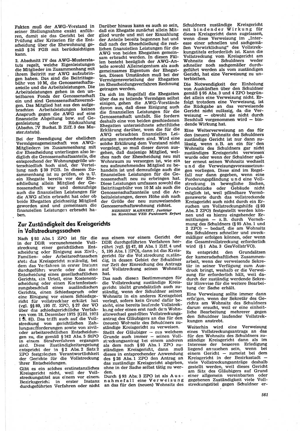 Neue Justiz (NJ), Zeitschrift für Recht und Rechtswissenschaft [Deutsche Demokratische Republik (DDR)], 30. Jahrgang 1976, Seite 561 (NJ DDR 1976, S. 561)