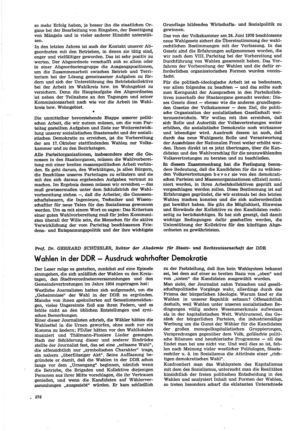 Neue Justiz (NJ), Zeitschrift für Recht und Rechtswissenschaft [Deutsche Demokratische Republik (DDR)], 30. Jahrgang 1976, Seite 576 (NJ DDR 1976, S. 576)