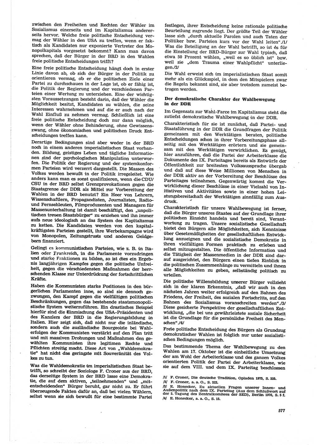 Neue Justiz (NJ), Zeitschrift für Recht und Rechtswissenschaft [Deutsche Demokratische Republik (DDR)], 30. Jahrgang 1976, Seite 577 (NJ DDR 1976, S. 577)