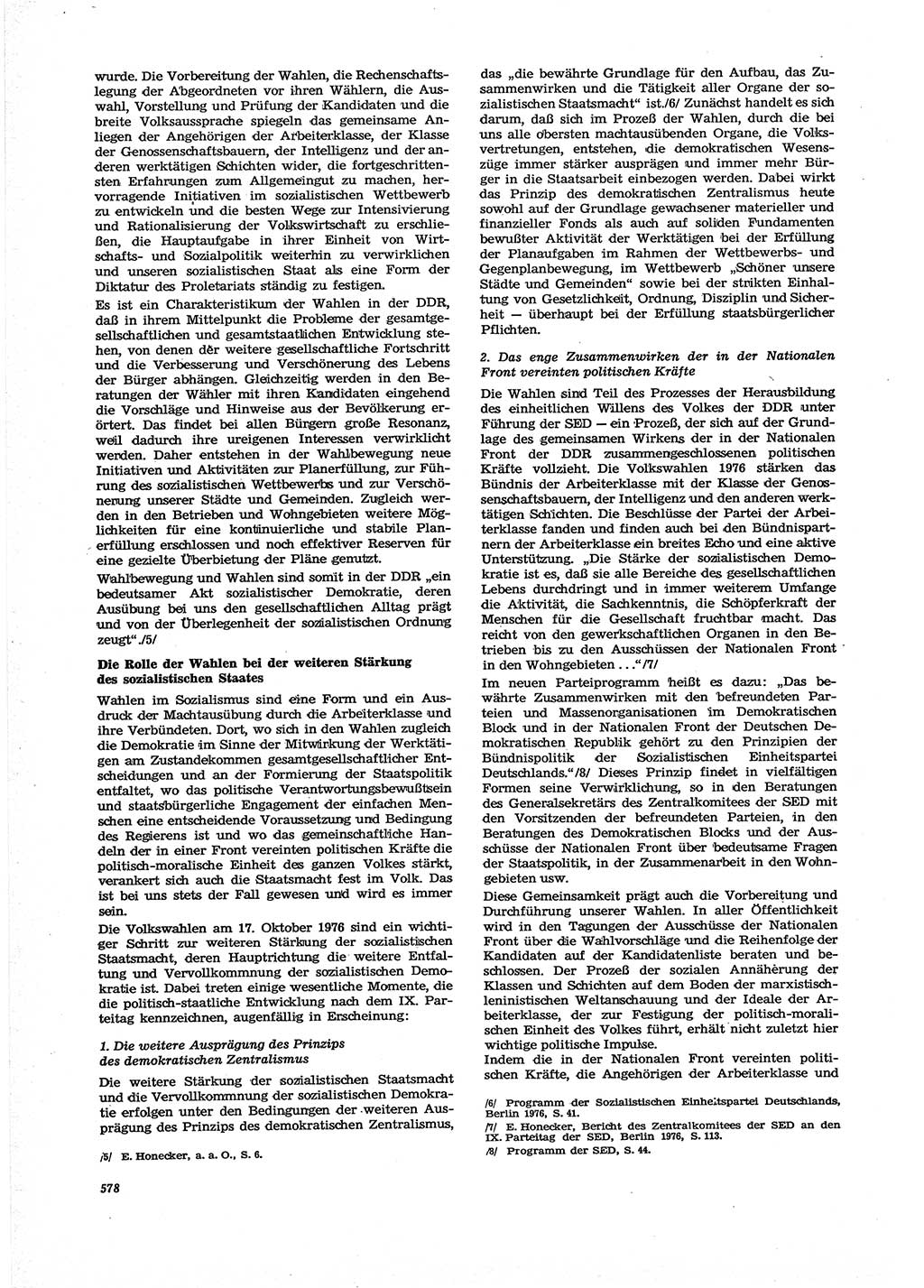 Neue Justiz (NJ), Zeitschrift für Recht und Rechtswissenschaft [Deutsche Demokratische Republik (DDR)], 30. Jahrgang 1976, Seite 578 (NJ DDR 1976, S. 578)