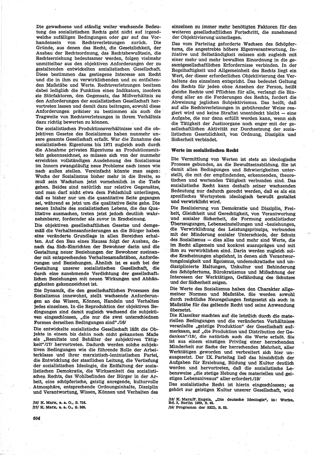 Neue Justiz (NJ), Zeitschrift für Recht und Rechtswissenschaft [Deutsche Demokratische Republik (DDR)], 30. Jahrgang 1976, Seite 604 (NJ DDR 1976, S. 604)