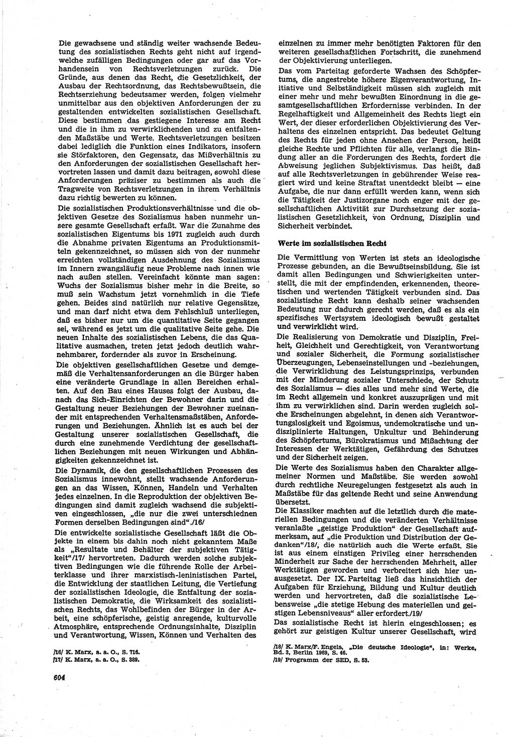 Neue Justiz (NJ), Zeitschrift für Recht und Rechtswissenschaft [Deutsche Demokratische Republik (DDR)], 30. Jahrgang 1976, Seite 604 (NJ DDR 1976, S. 604)