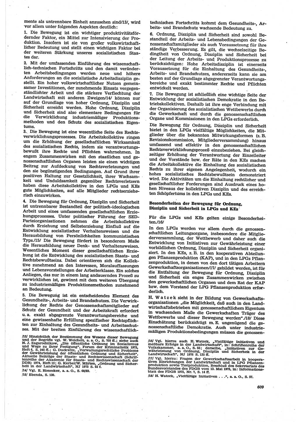 Neue Justiz (NJ), Zeitschrift für Recht und Rechtswissenschaft [Deutsche Demokratische Republik (DDR)], 30. Jahrgang 1976, Seite 609 (NJ DDR 1976, S. 609)