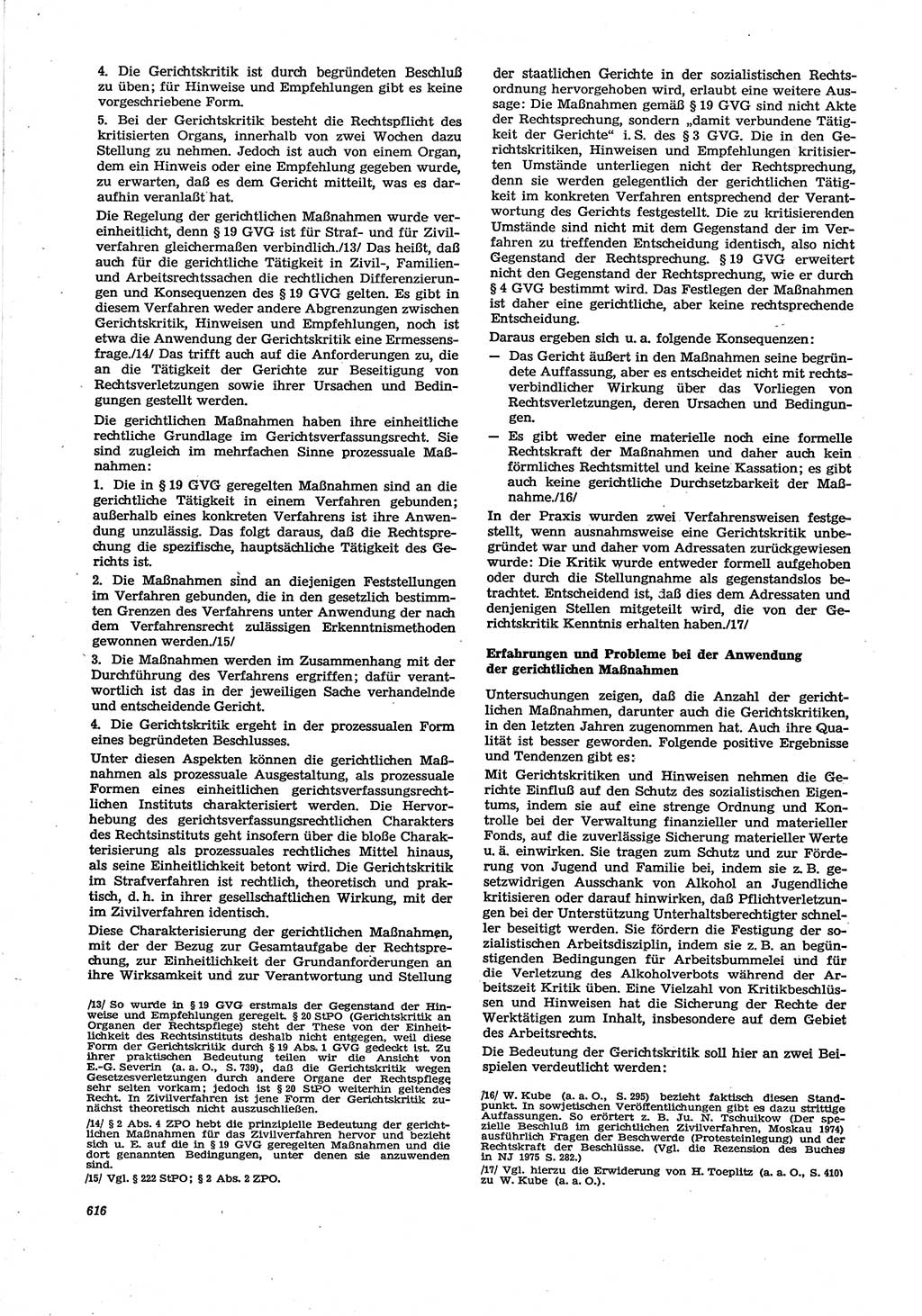 Neue Justiz (NJ), Zeitschrift für Recht und Rechtswissenschaft [Deutsche Demokratische Republik (DDR)], 30. Jahrgang 1976, Seite 616 (NJ DDR 1976, S. 616)