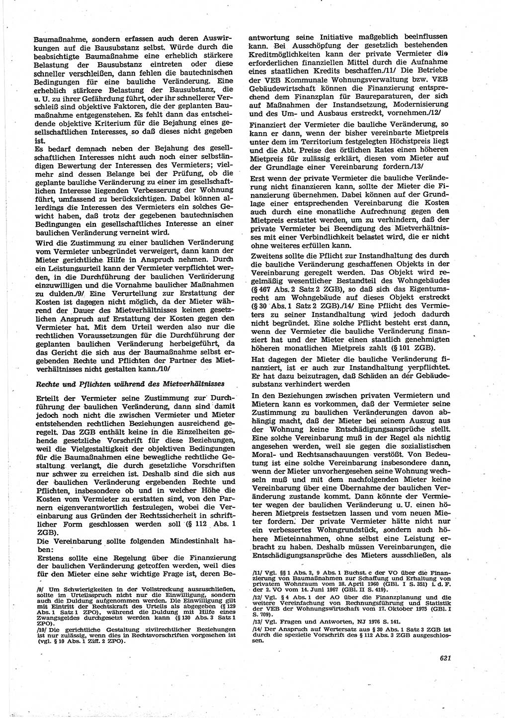 Neue Justiz (NJ), Zeitschrift für Recht und Rechtswissenschaft [Deutsche Demokratische Republik (DDR)], 30. Jahrgang 1976, Seite 621 (NJ DDR 1976, S. 621)