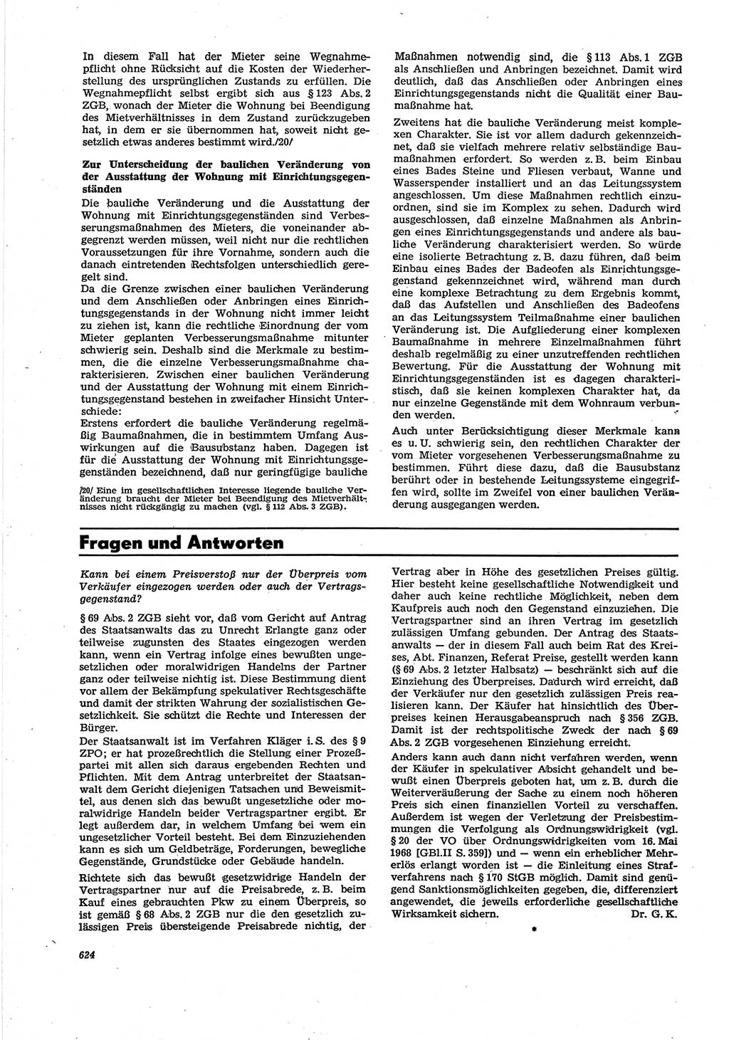 Neue Justiz (NJ), Zeitschrift für Recht und Rechtswissenschaft [Deutsche Demokratische Republik (DDR)], 30. Jahrgang 1976, Seite 624 (NJ DDR 1976, S. 624)