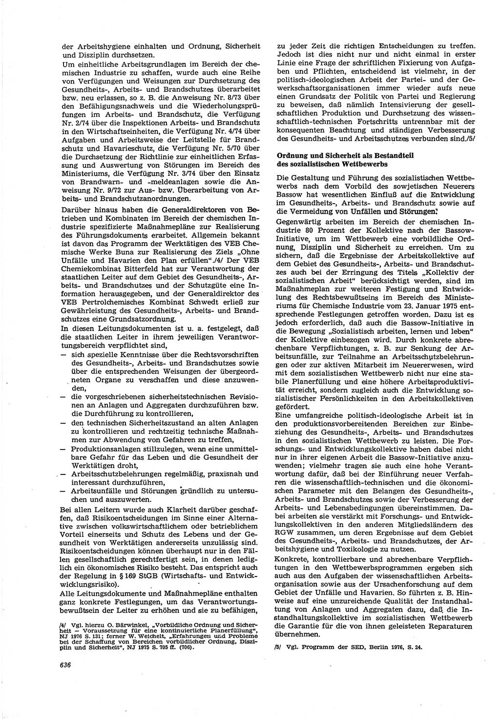 Neue Justiz (NJ), Zeitschrift für Recht und Rechtswissenschaft [Deutsche Demokratische Republik (DDR)], 30. Jahrgang 1976, Seite 636 (NJ DDR 1976, S. 636)