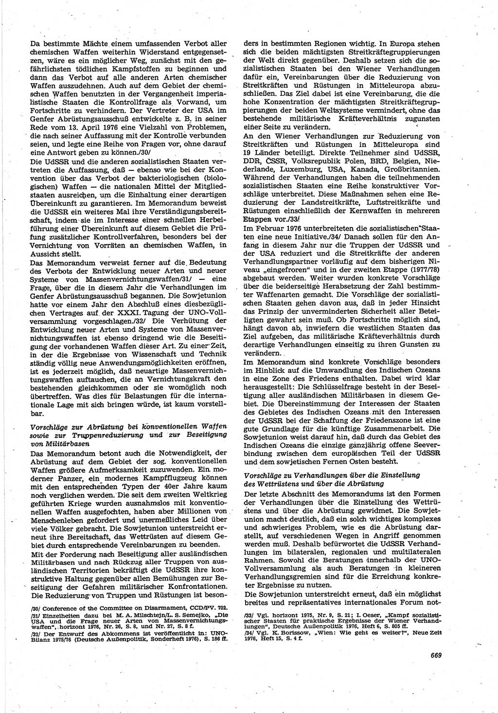 Neue Justiz (NJ), Zeitschrift für Recht und Rechtswissenschaft [Deutsche Demokratische Republik (DDR)], 30. Jahrgang 1976, Seite 669 (NJ DDR 1976, S. 669)